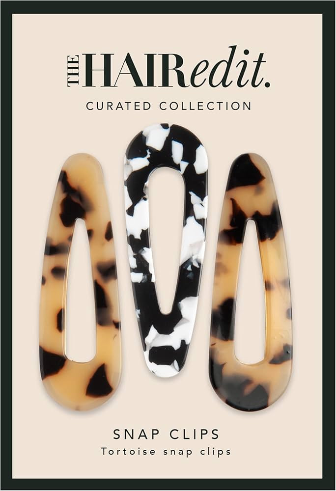 The Hair Edit Snap Triangle Tortoise Barrettes | Amazon (US)