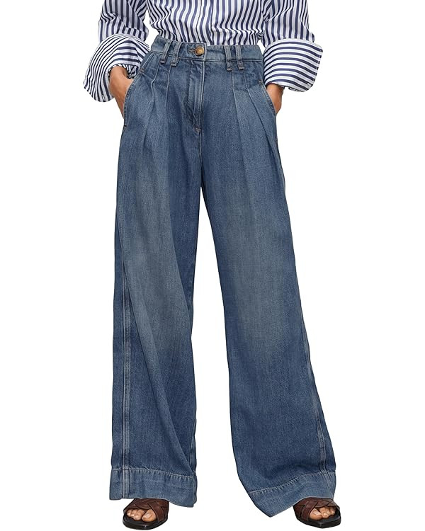 PLNOTME Women's High Waisted Wide Leg Jeans Baggy Mom Casual Denim Pants | Amazon (US)