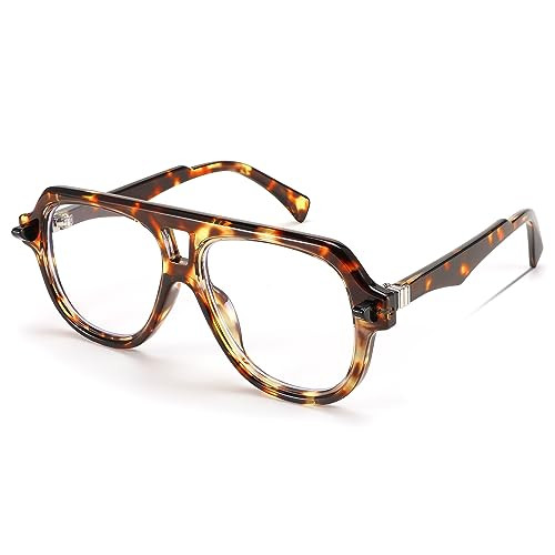 Amazon.com: FEISEDY Aviator Frame Glasses for Women Men Blue Light Blocking Glasses Anti Glare Co... | Amazon (US)