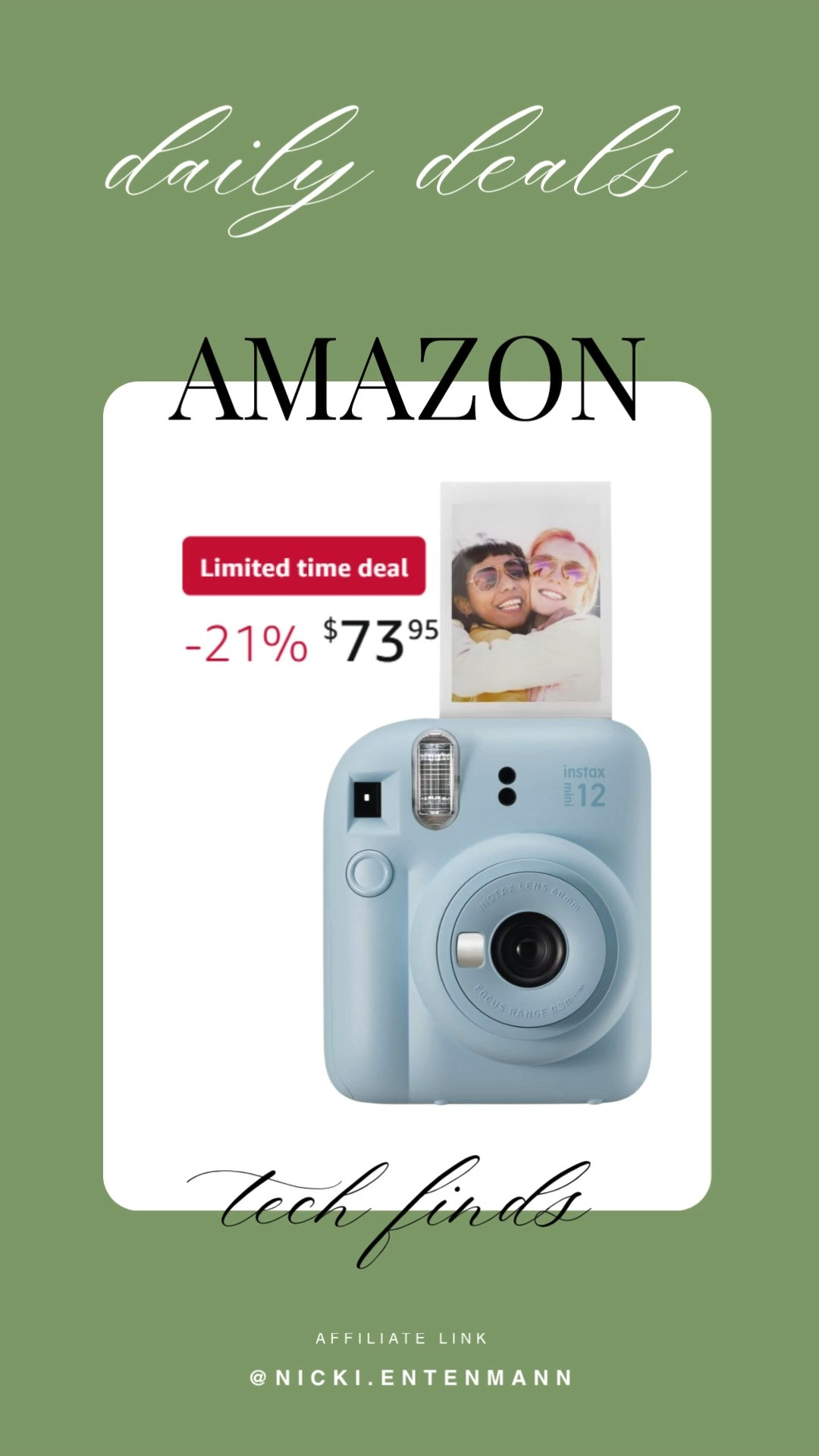 This Fujifilm Instax Mini 12 instant film camera brings cheerful charm and effortless fun to everyday memories with colorful flair. #InstaxMini12 #FujifilmCamera #InstantFilm #PhotoEssentials #CameraGear #PhotographyTools #MemoryMaker #StylishCamera #CreativeShots #PhotoLovers 📸🎉🌈
 

 #LTKHome #LTKSaleAlert #LTKTravel