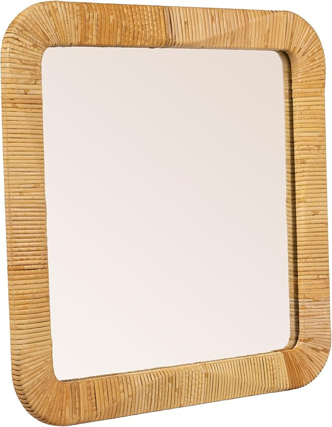 Bloomingville Square Rattan Wall Mirror, Natural | Amazon (US)