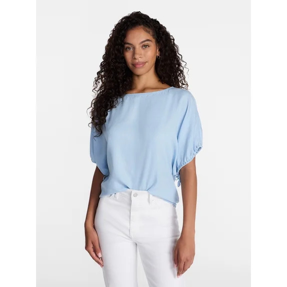 Time and Tru Women's Boatneck Top with Dolman Sleeves, Sizes XS-XXXL | Walmart (US)