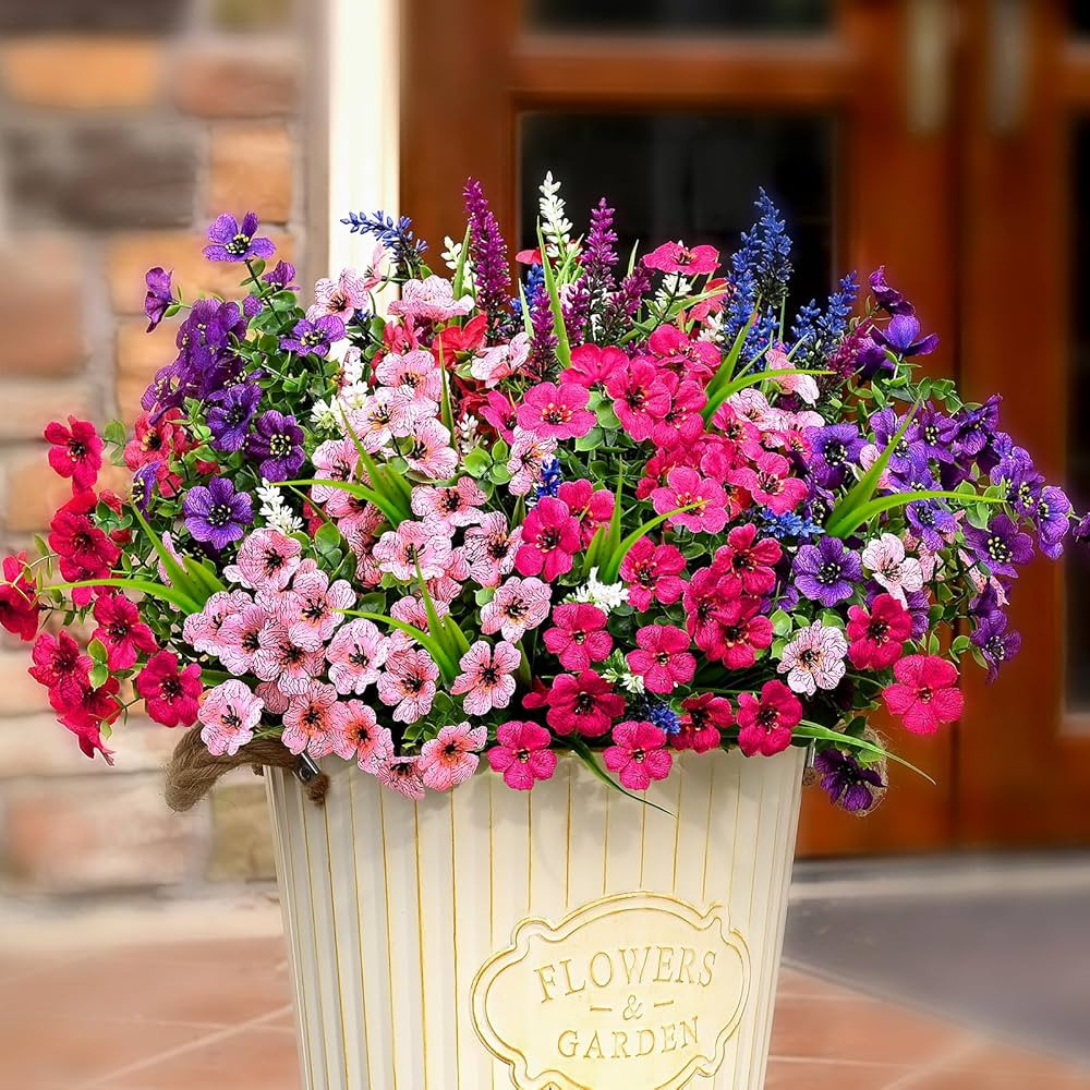 Waipfaru Artificial Flowers for Outdoors, 36 Bundles Artificial Plants Outdoor, UV Resistant Fake... | Amazon (US)