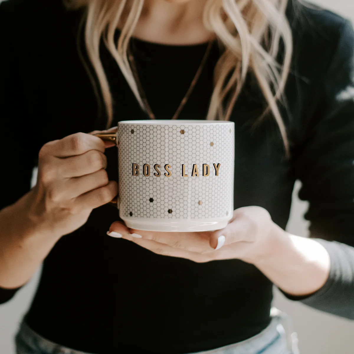 Boss Lady Gold Tile Coffee Mug - 17 oz | Abandoned Cakes