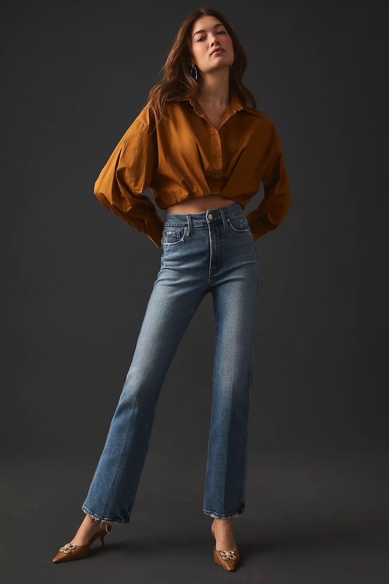 Good American Good Curve High-Rise Straight Jeans | Anthropologie (US)