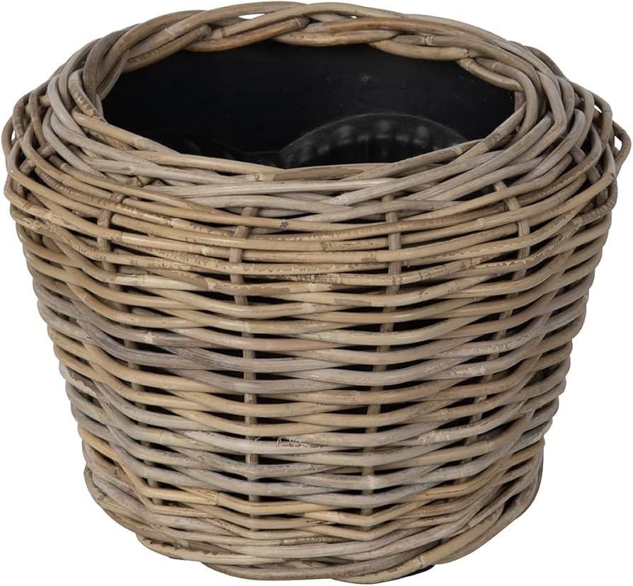 Rattan Kobo Indoor & Outdoor Planter Basket with Plastic Pot, Small, 2.5 Gallon Soil Capacity | Amazon (US)