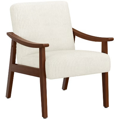 Yaheetech Mid-Century Corduroy Fabric Armchair Accent Chair for Living Room, Bedroom, Beige | Target