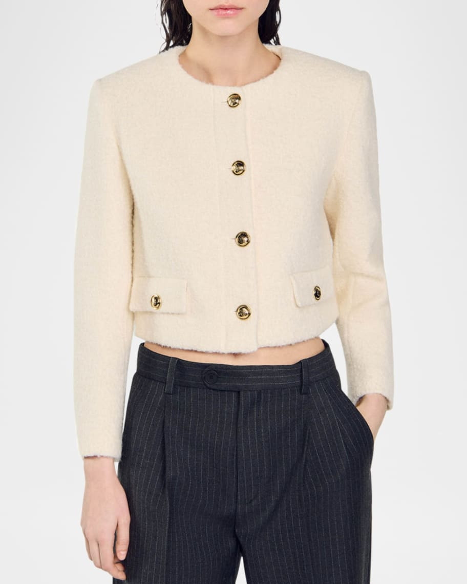 Sandro Walle Boucle Crop Blazer | Neiman Marcus