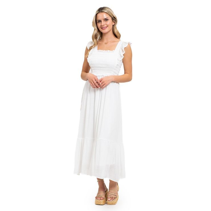 August Sky Women's Smocked Bodice Midi Dress | Target