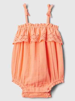 Baby Gauze Eyelet One-Piece | Gap Factory