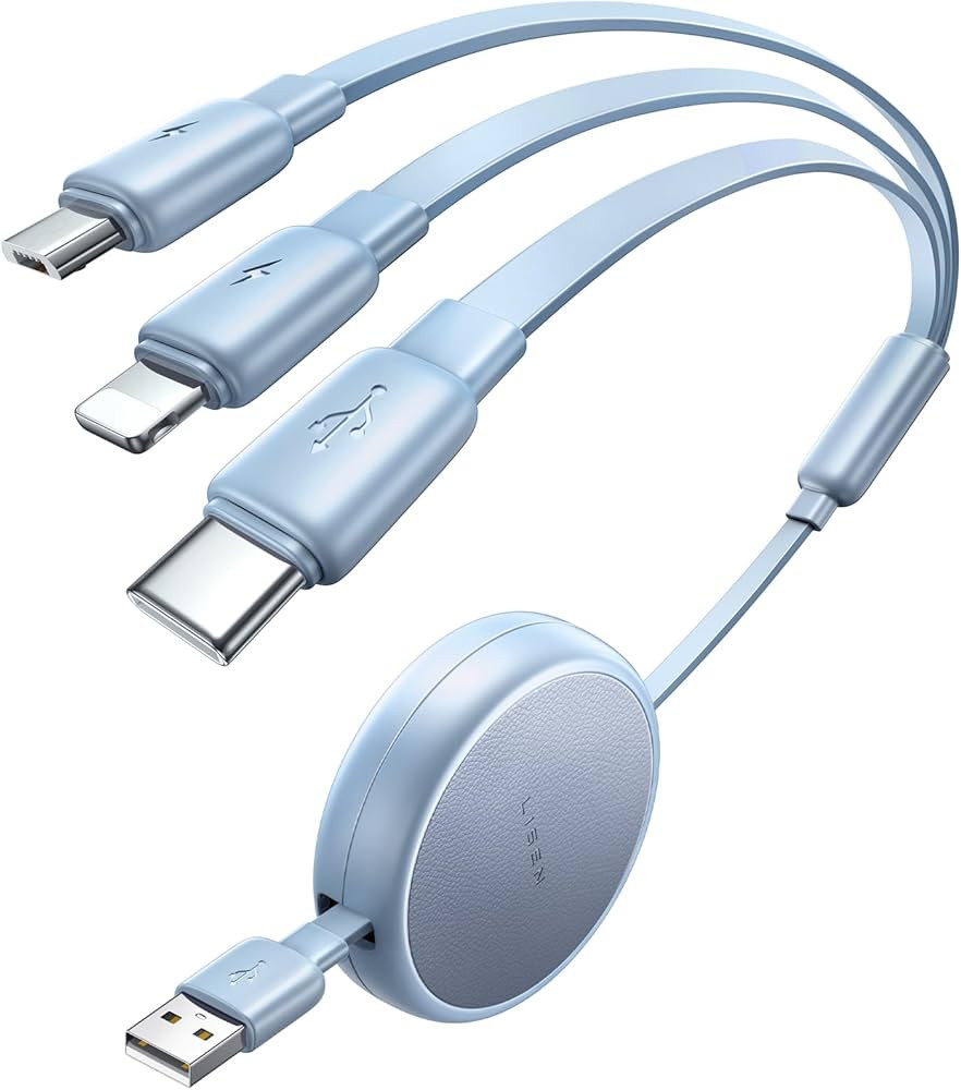 LISEN Multi Charging Cable 3 in 1 iPhone 16 Charger Cord, Retractable Car Charger Type C Cable, R... | Amazon (US)