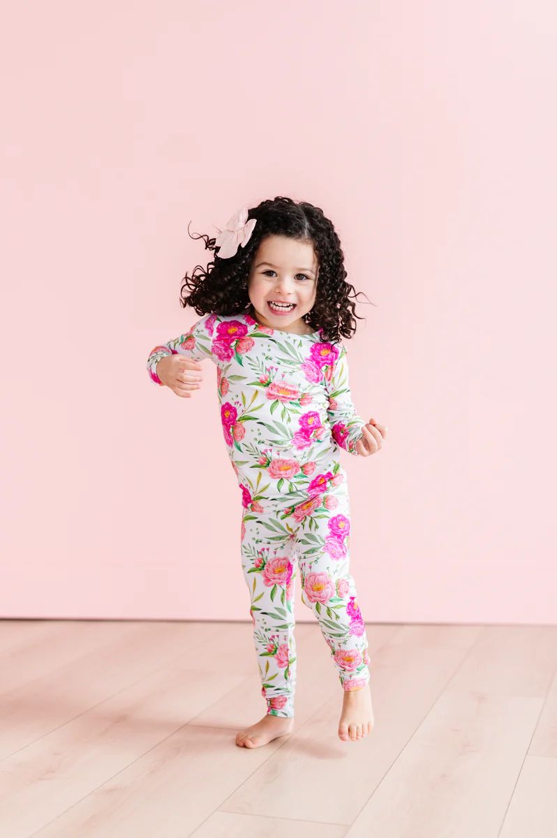 Pink Peony Two-Piece Long Set | Little Pajama Co.