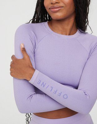 OFFLINE By Aerie Seamless Waffle Long Sleeve T-Shirt | American Eagle Outfitters (US & CA)