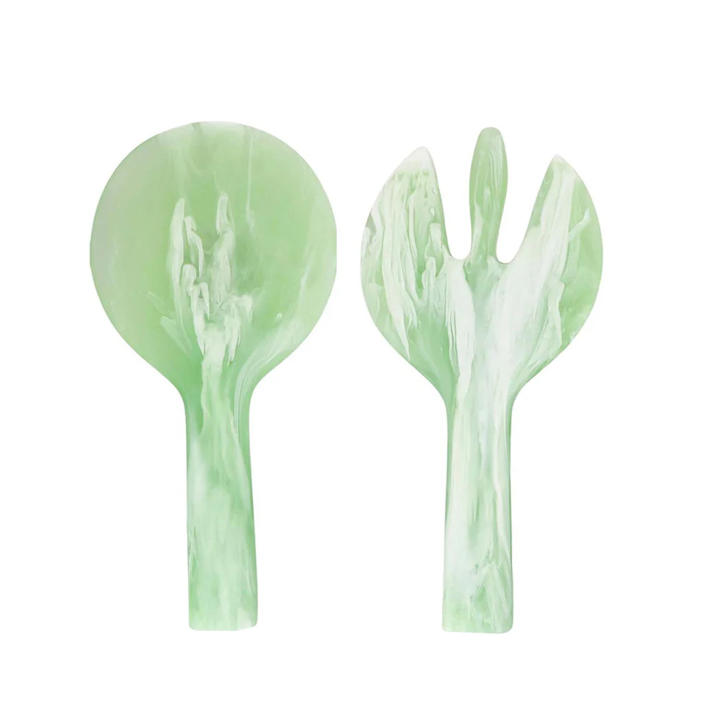 Jumbo Resin Salad Servers, Green | Blue Print