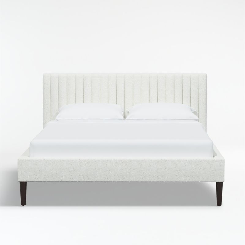 Camilla Full Boucle Snow Channel Bed | Crate & Barrel | Crate & Barrel