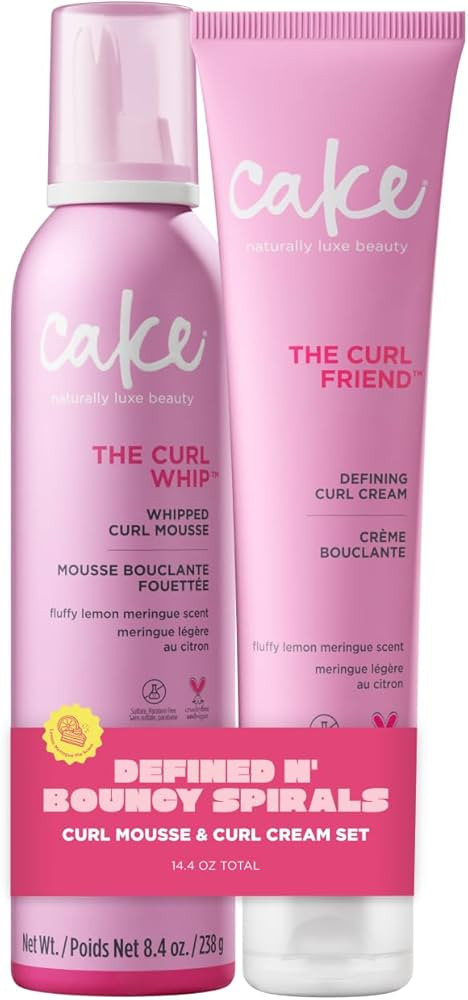 Cake Beauty Curl Defining Cream & Whipped Curl Mousse 2pk, The Curl Friend- For Moisture, Definit... | Amazon (US)