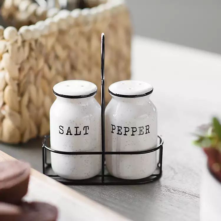 Speckle Salt and Pepper Shakers with Caddy | Kirkland's Home