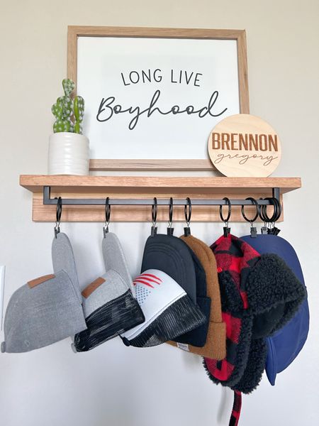 Have a kid who loves hats? 
I was inspired by an image a saw to create a way to display my son’s cute hats. 
With a 1x4x6 (cut down to two 20” strips), a cabinet pull, and curtain rings, enter a cute way to display his hats for under $20!! Also, how cute are his custom hats and beanie?

Comment LINK for links! 

#hatrack #customhat #truckerhats #toddlerhats #boyhats #organization #hatstorage #hatdisplay #ModernFarmhouse #ModernFarmhouseStyle #DFWBlogger #DFWMom #DFWInfluencer #TargetStyle #MomOfToddlers #WomenAndPowerTools #GirlsWhoBuild #CarRoom #TruckRoom #ToddlerRoom #BoysBedroom #ToddlersBedroom #DiscoveryUnder5K #homedecor 

#LTKstyletip #LTKhome #LTKkids