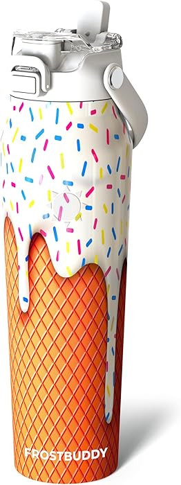 Frost Buddy 32oz Insulated Water Bottle with Straw & Chug Lid | Leak-Proof Stainless Steel | 24-H... | Amazon (US)