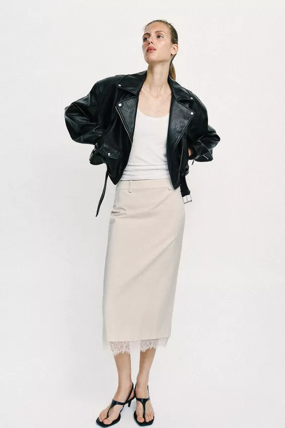 LACE MIDI SKIRT | Zara US