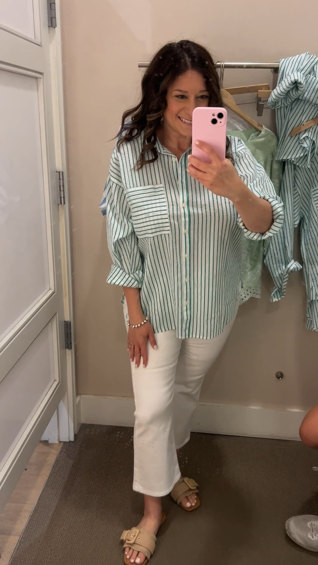 This oversized shirt would be so cute with shorts or as a swim coverup! 

Blouse is TTS I am in a medium petite 
Denim I sized up one and am wearing a 30 petite 

#LTKSaleAlert #LTKPetite #LTKMidsize