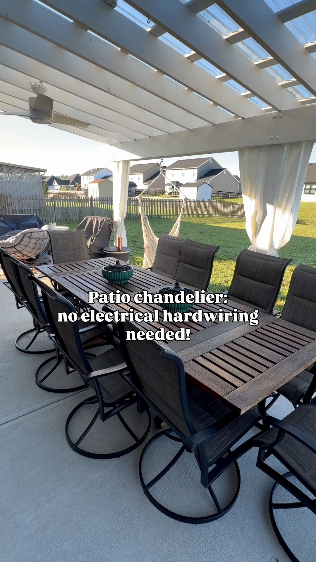 Solar powered outdoor chandelier means no electrician needed to install it! And it’s from Amazon!

#LTKHome