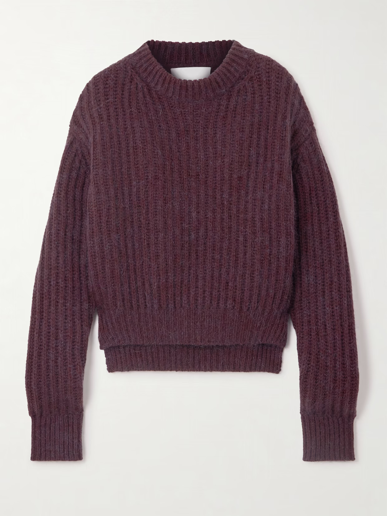 SASUPHI - Ribbed Wool-blend Sweater - Burgundy | NET-A-PORTER (US)