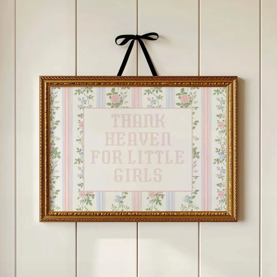 Thank Heaven for Little Girls Wall Art, Coquette Girl Nursery Art, Vintage Little Girl Prints, Cl... | Etsy (US)