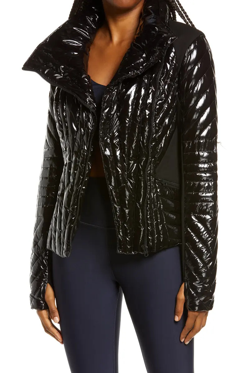 Hooded Motion Panel Quilted Down Jacket | Nordstrom