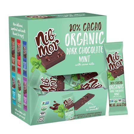 NibMor Organic Daily Dose Snacking Chocolate individually Wrapped- Mint 45 Count | Walmart (US)