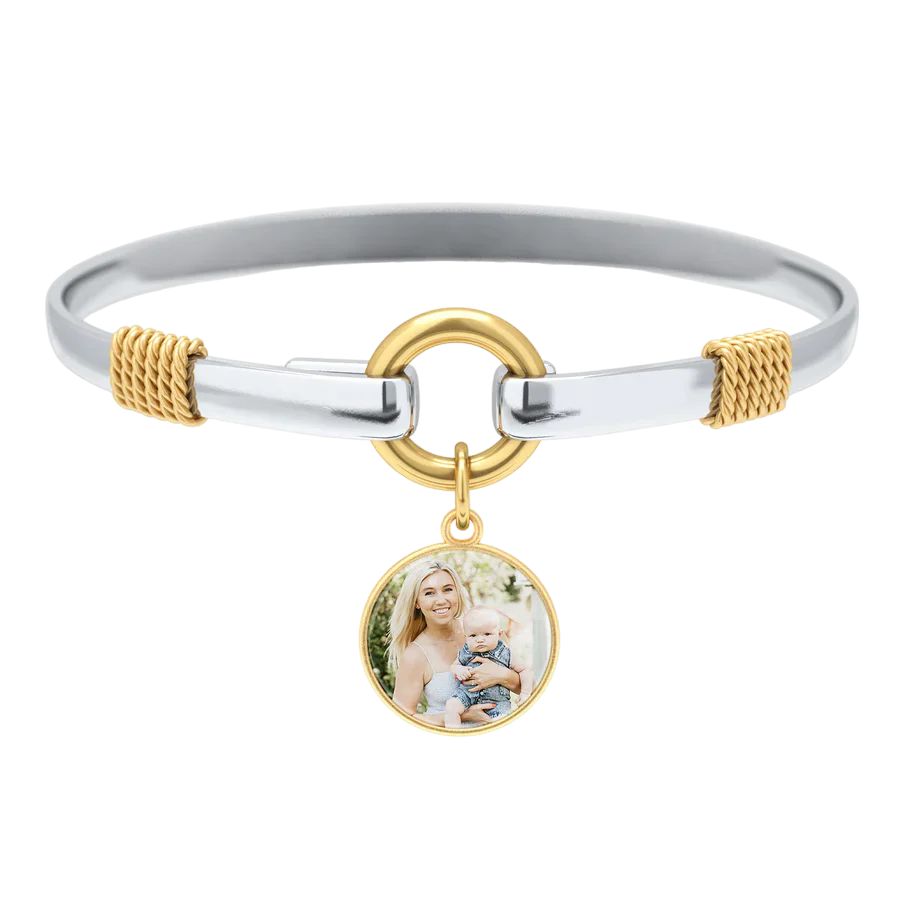 Personalized Photo Two-Tone Charm Bracelet | Mint & Lily