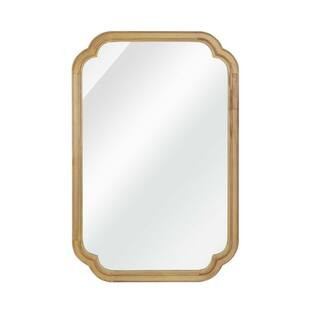 Natural Wood 24 in. W x 36 in. H Small Rectanngular Framed Decorative Wall Mount Bathroom Vanity Mirror | The Home Depot