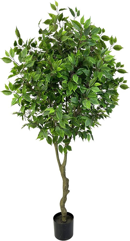 VIGGDA Artificial Ficus Silk Tree 6.3ft(75in,1789silk Leaves) Tall,Fake Floor Plant for Modern Ho... | Amazon (US)