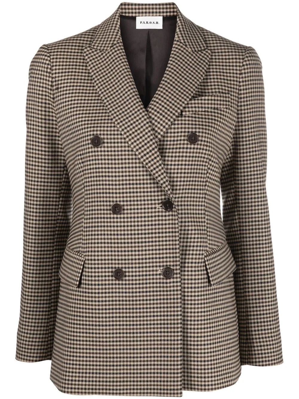 P.A.R.O.S.H. gingham-check double-breasted Blazer - Farfetch | Farfetch Global