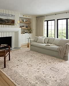 Loloi II Teagan Collection TEA-03 Ivory/Sand 5'-3" x 7'-6" Area Rug | Amazon (US)