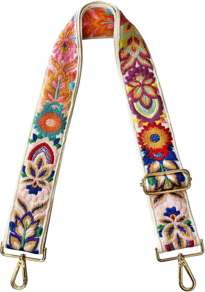 Embroidery Flower Purse Strap Replacement Crossbody for Handbags Women Guitar Strap 2 inch Wide A... | Amazon (US)