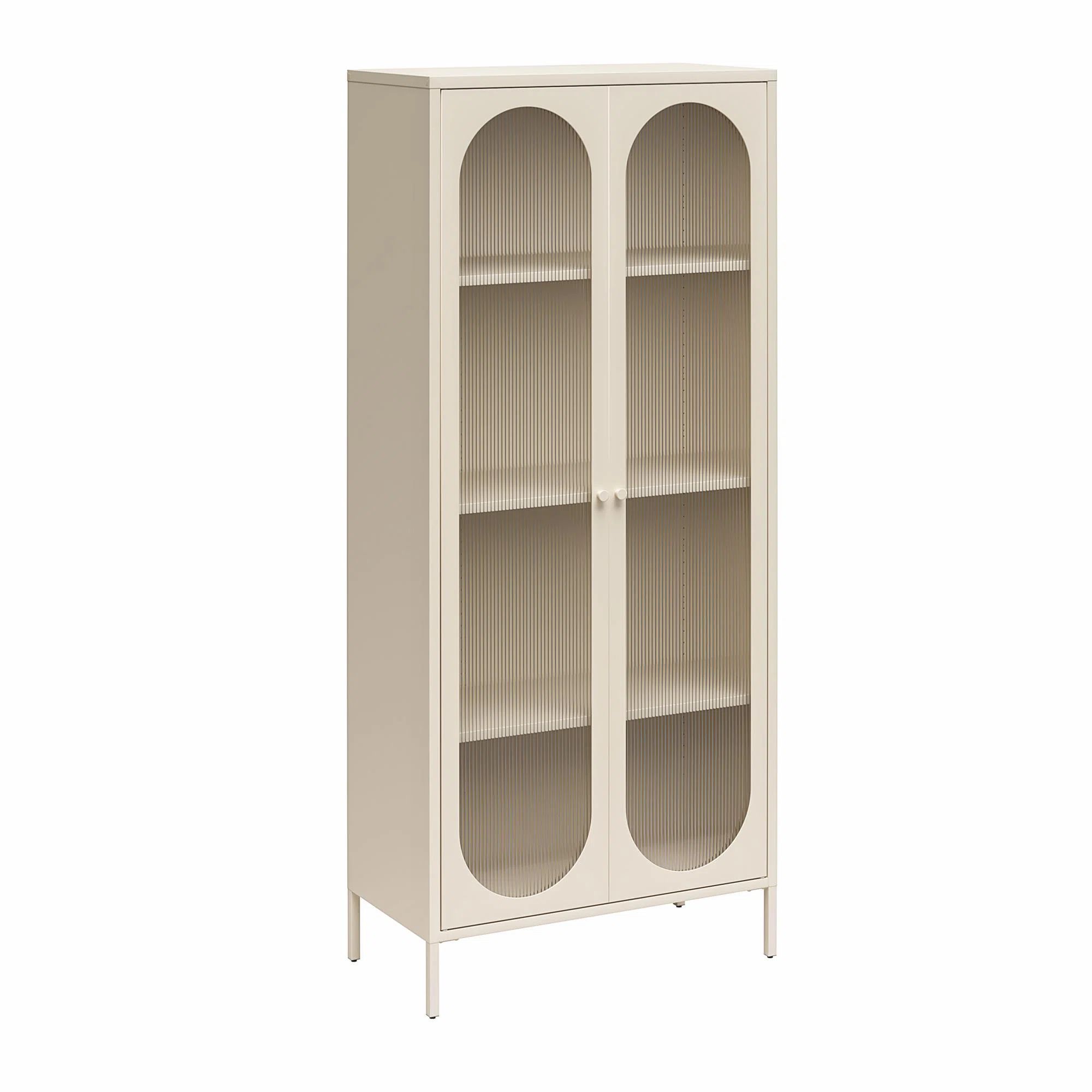 Luna 72.88'' Tall Accent Cabinet with Fluted Glass | Wayfair North America
