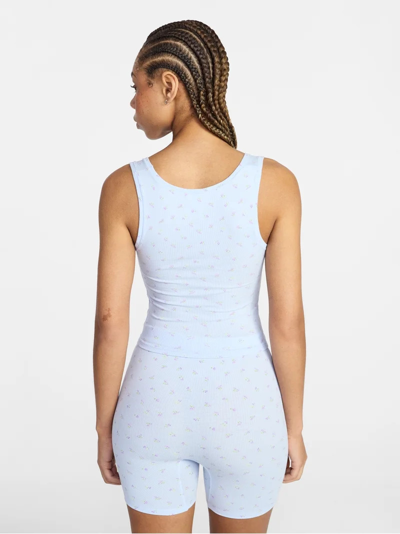No Boundaries Cotton Stretch Ribbed Cropped Tank Top, Women's XS-3XL | Walmart (US)