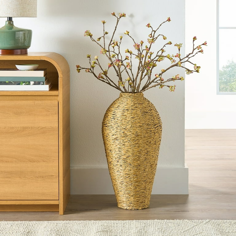 Better Homes & Gardens 22" Woven Faux Seagrass Floor Vase | Walmart (US)