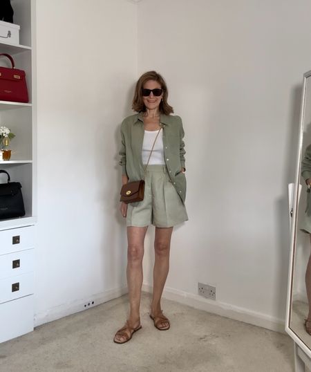 Sage, cream and tan outfit #styleover50