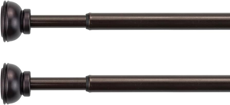 KXLIFE 1/2-inch Decorative Spring Tension Rod 2 Pack, Small Tension Rod Bronze, 17-26 Inch | Amazon (US)