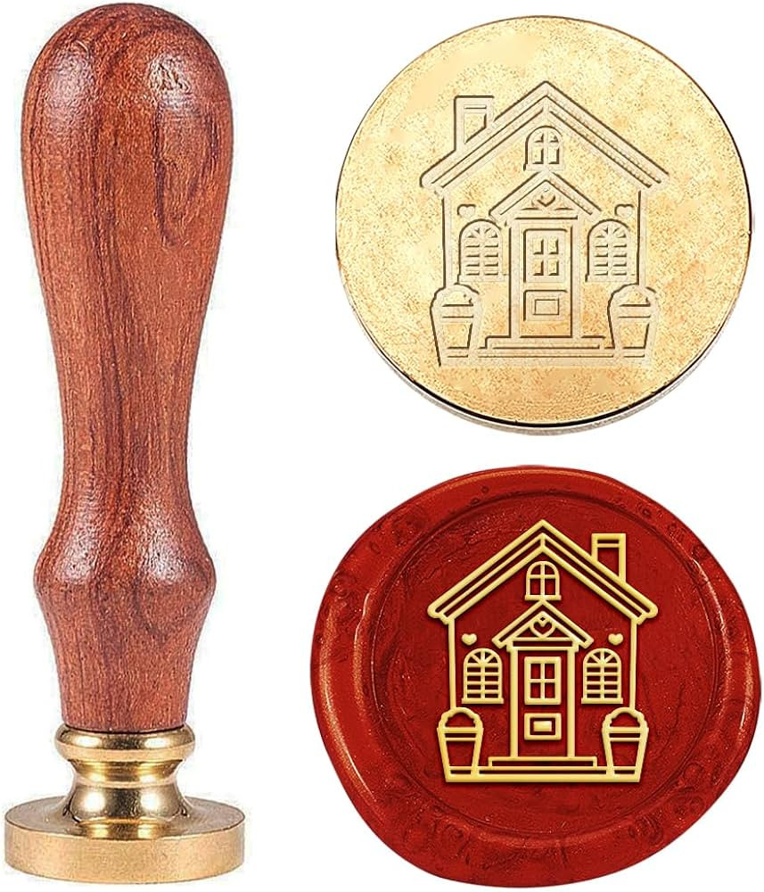 1pc Vintage Wax Seal Stamps House Sealing Wax Stamps 25mm Removable Brass Head Stamp with Wooden ... | Amazon (US)