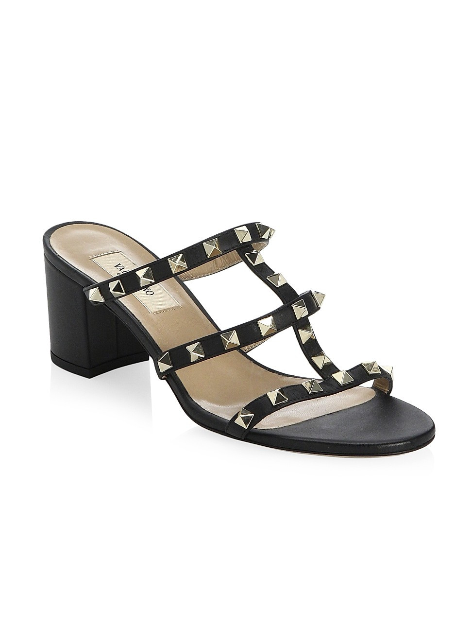 Rockstud Leather Mules | Saks Fifth Avenue