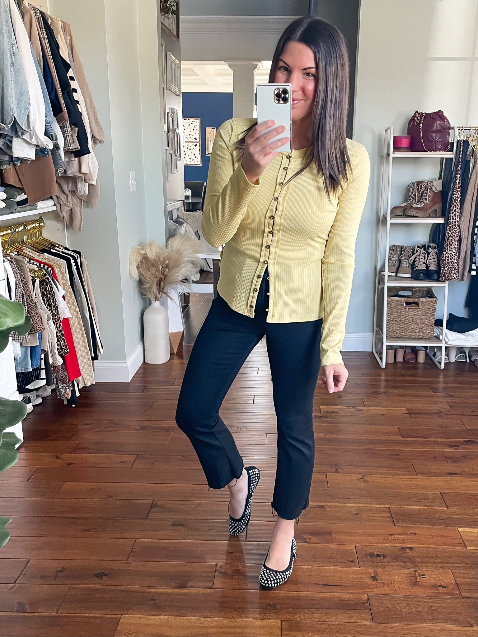 Yellow button front top 
Studded flats 
Vici sale
Spring arrivals 

#LTKSaleAlert #LTKStyleTip #LTKxVICI