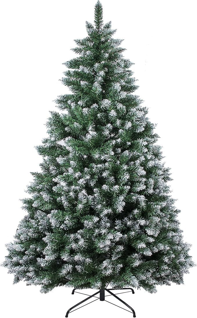 6FT 1,300 Tips Artificial Christmas Pine Tree Holiday Decoration with Metal Stand Easy Assembly f... | Amazon (US)