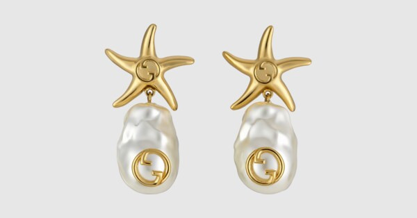 Gucci Starfish and pearl drop earrings | Gucci (US)