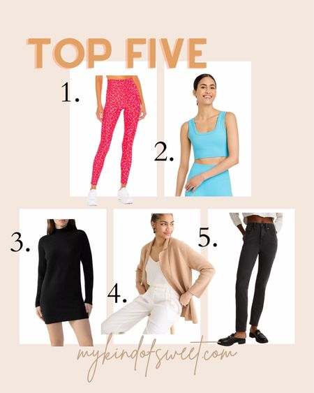 Last week’s top 5 bestsellers: activewear, sweater blazer, sweater dress, and black jeans 

#LTKfit #LTKunder100 #LTKFind