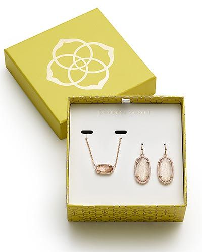 Dani Earrings and Elisa Necklace Gift Set in Rose Gold | Kendra Scott