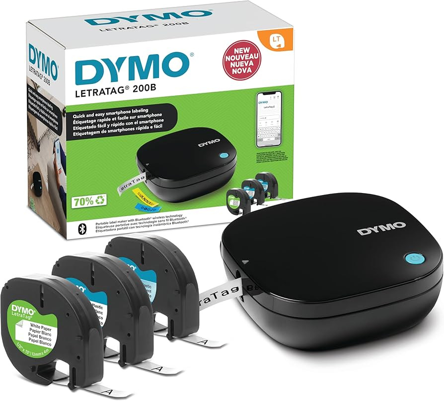 DYMO LetraTag 200B Bluetooth Label Maker Value Pack, Compact Label Printer Connects Through Bluet... | Amazon (US)