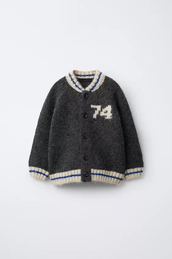 NUMBER KNIT CARDIGAN | Zara US